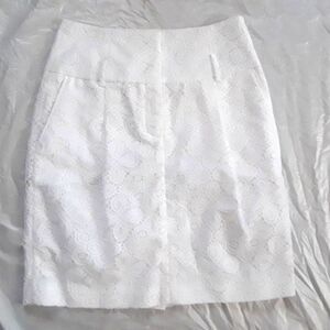 Poleci Women's Skirt Size 4 A-line Lace Overlay Pockets Belt Loops